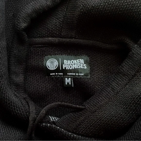 Broken Promises NWT Hoodie Graveyard Knit Sweater Top - Picture 4 of 13